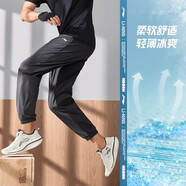 李寧（LI-NING）運(yùn)動(dòng)褲男褲子休閑褲春秋季薄款男士長(zhǎng)褲籃球透氣跑步高彈束腳衛(wèi)褲 地表灰【0度】 2XL