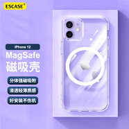 ESCASE 蘋果12手機(jī)殼磁吸 iPhone12 pro保護(hù)套 magsafe磁吸充電殼超薄防摔殼男女款分體式 透明HTC-14