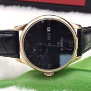【二手95新】天梭(TISSOT)經(jīng)典力洛克系列自動機械男士手表瑞士手表二手鐘表天梭力洛克男表回收 左日歷黑皮玫瑰金T006.428.36.058