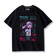 洛必達主播女孩重度依賴(lài)糖糖超天醬cos動(dòng)漫二次元周邊短袖t恤衫夏季衣服 02-黑色 M