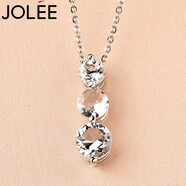 JOLEE項(xiàng)鏈女天然白水晶S925銀吊墜時尚輕奢鎖骨鏈飾品送女生節(jié)日禮物