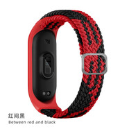 優(yōu)倫詩(shī)適用小米手環(huán)10/9腕帶小米8NFC版編織表帶小米手環(huán)3/4/5/6/7腕帶智能小米手環(huán)10/9陶瓷版尼龍表帶 黑間紅【可調(diào)彈力款】 小米手環(huán)10/8/9/NFC版/陶瓷版【無(wú)框】