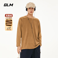GLM純棉長袖t恤男春秋款純色體恤內(nèi)搭寬松大碼男士打底衫上衣