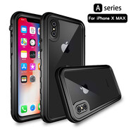 銀悅（YINYUE） iPhoneXSmax手機(jī)殼360度全包軟邊硅膠防水防摔鏡頭保護(hù)套可充電蘋(píng)果11前后透明軟膜外賣(mài)潛水保護(hù) 黑色(升級(jí)款) 蘋(píng)果XS MAX +掛繩