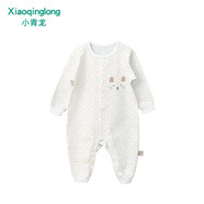 小青龍春秋裝長(cháng)袖純棉初生男女寶寶連體哈衣0-3個(gè)月新生嬰兒衣服 黃豹紋 80cm (建議73-80cm)
