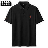 FIXXA大碼男裝短袖polo衫男士夏季加肥加大寬松透氣肥佬胖子t恤 黑色-21115 XL (建議110-130斤)