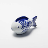 LICHEN景德鎮中式古典青花小擺件陶瓷漂浮魚(yú)魚(yú)缸裝飾觀(guān)賞工藝 E號鯉魚(yú)長(cháng)6.5厘米