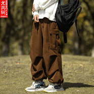 【肥仔240斤超大碼5XL】日系cityboy工裝褲男秋冬大碼oversize美式加絨加厚燈芯絨闊腿 咖啡色 XL 145-165偏大