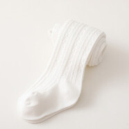 新款兒童連褲襪女童打底褲針織麻花連體襪春秋中小童寶寶襪褲1-9歲女孩公主襪 白色 M/100-115cm