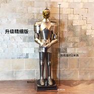 萬(wàn)棠中世紀(jì)2米武士盔甲鎧甲騎士模型裝飾品歐式輕奢軟裝大型落地?cái)[件 新款2米銀色 配劍
