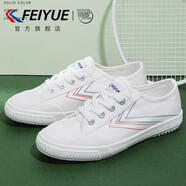 飛躍（Feiyue）官方帆布鞋男女款復(fù)古國潮透氣運(yùn)動休閑鞋子女鞋春秋款小白鞋205 白色205 36