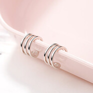 日韓閨蜜學(xué)生耳骨夾無(wú)耳洞簡(jiǎn)約兩線(xiàn)三線(xiàn)u型x交叉雙線(xiàn)耳夾耳環(huán)男女通用耳釘可愛(ài)清新線(xiàn)條小耳扣耳飾 三線(xiàn)銀色耳夾  一對