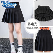 迪士尼（Disney）JK女童百褶裙童裝新款裙褲韓版學(xué)院風(fēng)短裙兒童裙子中大童半身裙潮 黑色百褶裙(放走光) 160cm