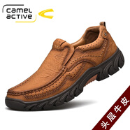 駱駝動(dòng)感/CAMELACTIVE休閑鞋男時(shí)尚運(yùn)動(dòng)戶外頭層牛皮套腳男鞋子19550 淺棕 40