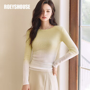 ROEYSHOUSE羅衣輕奢山羊絨糖果色針織衫女秋冬新款慵懶風(fēng)打底毛衣09304 黃色 XL