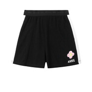 安奈兒（Annil）童裝女童褲子純棉夏新款女孩運(yùn)動(dòng)休閑短褲吸濕透氣運(yùn)動(dòng)褲 黑色 110cm