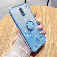 羅璐鷗 OPPO R17手機(jī)殼女款軟硅膠殼oppor17外殼防摔指環(huán)支架全包保護(hù)套高級(jí)水鉆漸變閃粉 【漸變遠(yuǎn)峰藍(lán)】+指環(huán)支架+全屏鋼化膜 OPPO R17