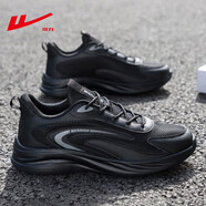 回力（Warrior）運動(dòng)鞋男輕便經(jīng)典網(wǎng)面鞋子男時(shí)尚百搭透氣休閑鞋潮流輕便跑步鞋男 全黑 40