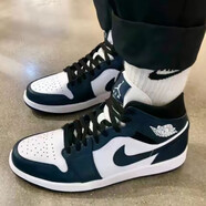 耐克（NIKE）Air Jordan aj1 mid男女鞋影子芝加哥黑紅腳趾熊貓籃球運動(dòng)休閑鞋 554724-411黑曜石男子 40.5