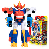 靈動創(chuàng)想百獸總動員玩具變形合體機甲機器人男孩五合體七合體變形恐龍?zhí)籽b 迷你合體烈焰戰(zhàn)龍神