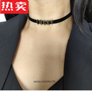 達(dá)禾夢(mèng)手工定制鎖骨鏈姓名英文字母頸帶黑色簡(jiǎn)約項(xiàng)圈短項(xiàng)鏈脖頸鏈 【微笑】
