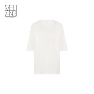 美洋（MEIYANG）大舒服T恤休閑簡約情侶圓領(lǐng)廓形短袖上衣連衣裙寬松百搭t恤上衣女 白色闊版短袖 均碼