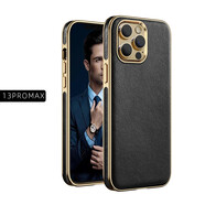曼爾適用蘋(píng)果12Promax手機殼高檔限量進(jìn)口5g牛皮商務(wù)真皮全包iPhone13保護套promax 蘋(píng)果13Promax-爵士黑
