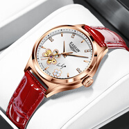 KASSAW名表真鉆 天俊典藏版 瑞士認證手表女表鏤空機械表女士腕表防水 【鑲嵌鉆石】輕奢玫白K820L