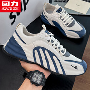 回力男鞋運動(dòng)鞋男2025秋季新款男士潮流保暖鞋百搭網(wǎng)面休閑跑步鞋子男 米深藍色 40