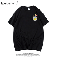Eperdument 小王子衣服短袖t恤女新款卡通動(dòng)漫ins閨蜜簡(jiǎn)約情侶裝夏裝 黑色T恤-胸標 S(155-165cm  45-50kg)