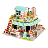 銘匯通三維熊兒童大號3D立體拼圖diy手工玩具拼圖拼插新款現代房間四件 甜品店