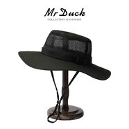 Mr DUCK春夏季日本戶外防水遮陽盆帽 透氣網(wǎng)頂運動登山漁夫帽男女 MS46625-黑松露色 （遮陽帽） S（52-54cm）