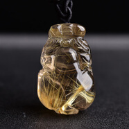 慈靈閣 金發(fā)晶貔貅吊墜男士女款發(fā)晶飾品項鏈掛件水晶