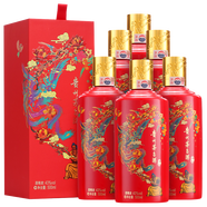 茅臺（MOUTAI）【晟藏老酒】茅臺酒 43度 飛天茅臺喜宴禮盒 醬香型白酒 43度 500mL 6瓶 （喜宴中國紅整箱）