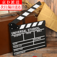 聚寶山導演板擺件 木制電影拍照黑白英文打板器影視劇組開(kāi)機片場(chǎng)道具 大號導演板擺件【英文】