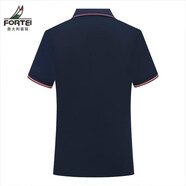 富鋌（FORTEI）短袖polo領(lǐng)青年Office風(fēng)格透氣吸汗體恤情侶款可定制繡logoT恤 藏青 160/S/80-95斤
