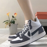 耐克（NIKE）Court Borough low GS男女輕便透氣百搭耐磨運(yùn)動(dòng)休閑板鞋 844907-005 中幫灰藍(lán)粉 36