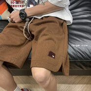 型楠宇胖子大碼短褲男夏季新款復(fù)古寬松加肥運(yùn)動五分褲百搭外穿休閑褲 DK09咖啡色 4XL 建議190-215斤