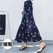 婷婉美半身裙女2019春新款海邊沙灘裙一片式裹裙碎花長(zhǎng)裙 一片式裙子朵朵花 均碼80斤-150斤都可以出穿