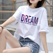 尚濤短袖t恤女2025夏季女裝新款韓版寬松百搭顯瘦休閑體恤上衣打底衫 （顏色圖案隨機發(fā)）P L建議100-110斤