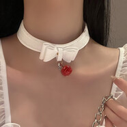 BJYL項圈女脖子上戴的飾品鈴鐺choker女朋友鏈子頸圈男頸環(huán)項鏈金屬 白色