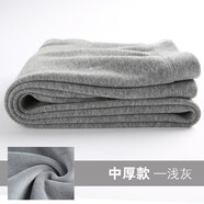 明豆皇胖男童棉褲加肥加大胖童保暖褲加絨加厚中大童兒童打底絨褲子秋冬款 加肥加大(淺灰中厚款) 140cm(褲長(zhǎng)80cm)