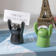 云水墨 創(chuàng  )意復古原木便簽夾子diy立式簡(jiǎn)約舉牌夾可愛(ài)照片夾座卡片名片留言蛋糕家居裝飾擺件同學(xué)老師禮物 青蛙