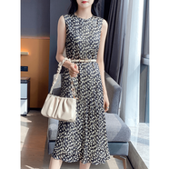 YXHK連衣裙女夏品牌女裝重磅提花修身顯瘦氣質(zhì)圓領(lǐng)無袖背心 花色 M