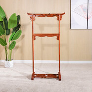 宗木府紅木家具緬甸花梨（學(xué)名：大果紫檀）衣帽架全實(shí)木新中式臥室落地掛衣架包架客廳玄關(guān)衣架置物架 B款：長(cháng)67(總長(cháng)88)寬41高154cm