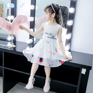 雷公仔童裝女童連衣裙夏季中大童超韓刺繡裙子女孩長(cháng)裙兒童雪紡裙公主裙 海豚款 150