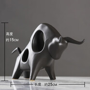 宏赫 陶瓷北歐擺件歐式現(xiàn)代簡(jiǎn)約工藝品家居客廳酒柜裝飾品電視柜飾品 北歐黑色牛