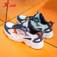 特步（XTEP）男鞋夏季跑步鞋2025新款軟底休閑老爹鞋透氣網(wǎng)面旅游運動鞋子男士 深蘭白 43