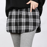 紐菲奧納屁屁簾打底神器疊穿假下擺春秋黑白格子遮臀內搭半身裙襯衫款屁簾 黑白大格子 010P XL (適合125-150斤)