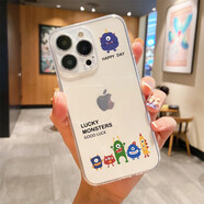 vivoiqoou5手機(jī)殼全包透明殼 vivoiqooz6 簡(jiǎn)約高級(jí)保護(hù)套情侶殼 超薄透明殼-一排小怪獸 vivo iqoo u5